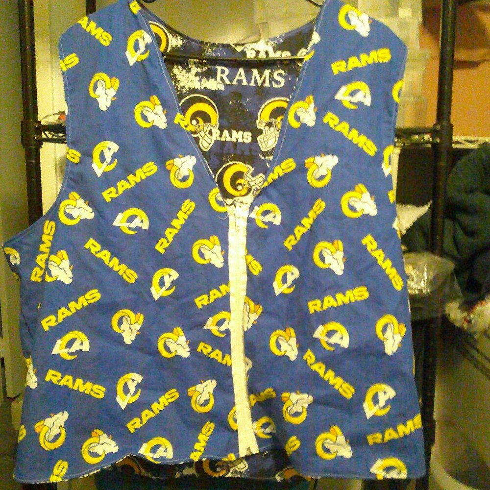 Unisex Los Angeles Rams Reversible Vest-Handmade-Unique!